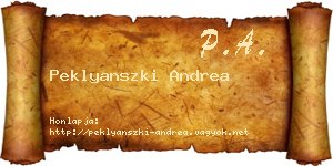 Peklyanszki Andrea névjegykártya